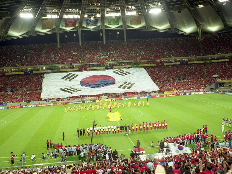 월드컵 4강전(한국vs독일) 시작전 애국가 제창