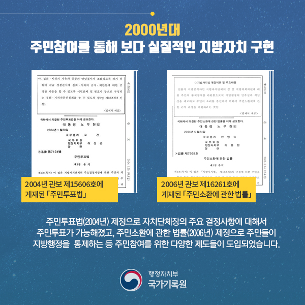 민주주의와 함께 걸어온 지방자치의 발자취