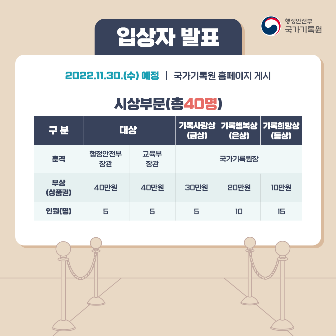 제15회 기록사랑 공모전 기간 연장
