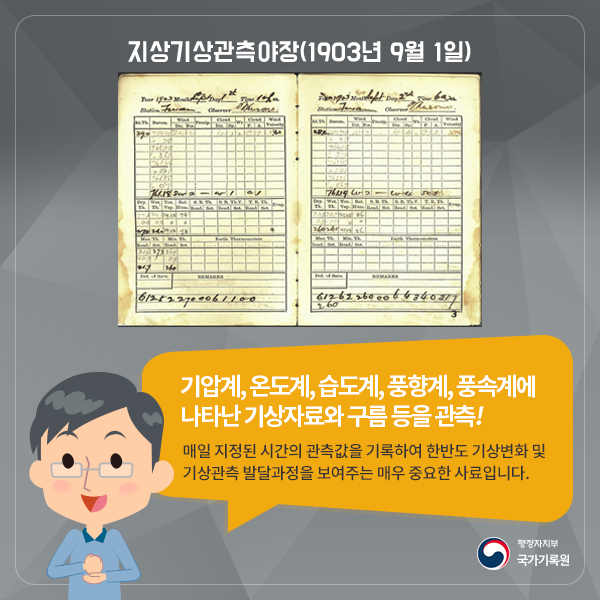 세계 기상의 날 맞아 근대 기상 관련 기록물 복원