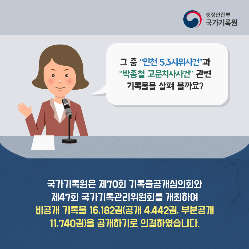 국가기록원, 비공개 기록물 1만 6천여 권 공개 전환