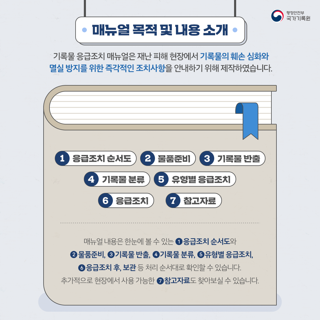 재난 피해 시 기록물은 어떻게 취급해야 할까요?