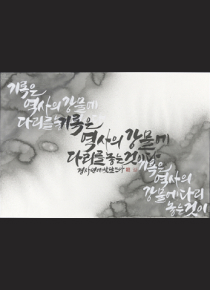 캘리그래피-기록은 역사의 강물에 다리를 놓는 것이다